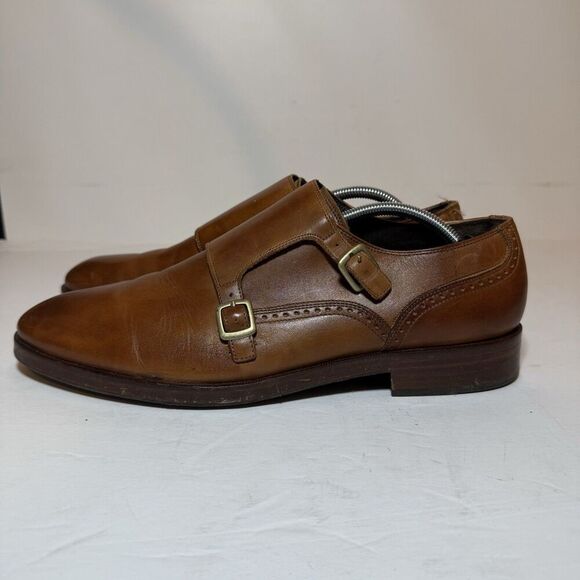 Cole Haan Warner Grand Monk Strap Men's Size 12 M Brown Shoes Cap Toe C24165 - Picture 1 of 9